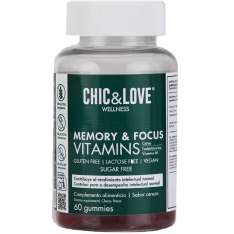 Chic & Love Memory & Focus Gummies Gominolas Para Mejorar el Rendimiento Mental 60uds