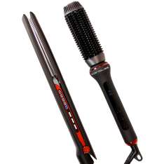 Corioliss Black Red Kit C3 Plancha para el Cabello + Hot Brush