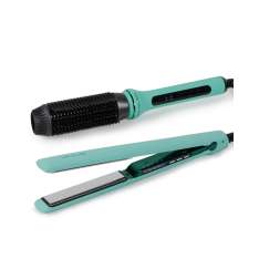 Corioliss C3 Plancha Para el Cabello Profesional + Hot Brush Green Mint Collection