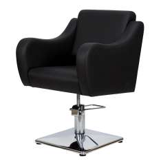 Frida Sillón de Peluquería Hidráulico con Base Cromada Negro