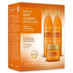 Kativa Kit Post Alisado Brasileño Complejo con Keratina Vegetal y Ácido Hialurónico.