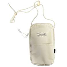 OiVita39 Bolso Portatodo Color Beige con Cuerdas y Cremallera