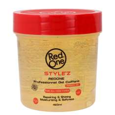 Red One Style'z Gel Fijador de Peinado Extra Fuerte con Aceite de Argán 483ml