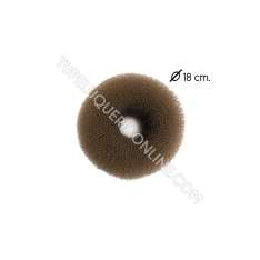 Sibel Relleno Cabello Moño XXL Castaño de 18 cm.