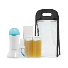 Sinelco Kit de Depilación Completo para Piel Normal 1 Calentador de Cera + 2 Cartuchos de Cera + 1 Aceite Post Depilación + 50 Bandas de Depilación